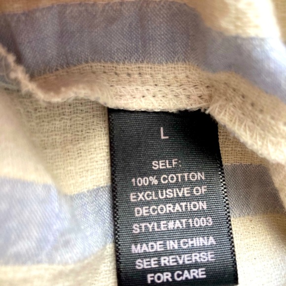 Large Off Shoulder Striped Eiffel Designs Top - Picture 6 of 11